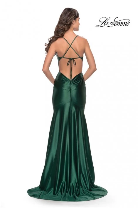 La Femme 31397 Draped V Neck Prom Dress 4 La Femme 31397 Draped V Neck Prom Dress - Image 2