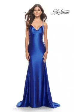 La Femme 31397 Draped V Neck Prom Dress 9 La Femme 31397 Draped V Neck Prom Dress -Outlet Prom Dresses Store S23 LF 31397 03 470x705