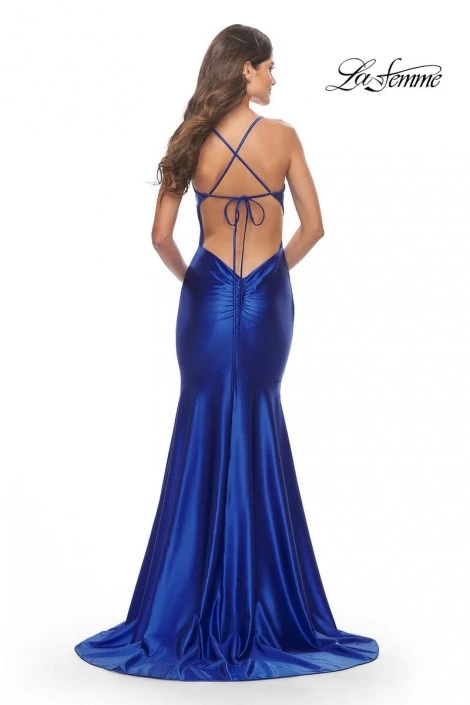 La Femme 31397 Draped V Neck Prom Dress 6 La Femme 31397 Draped V Neck Prom Dress - Image 4