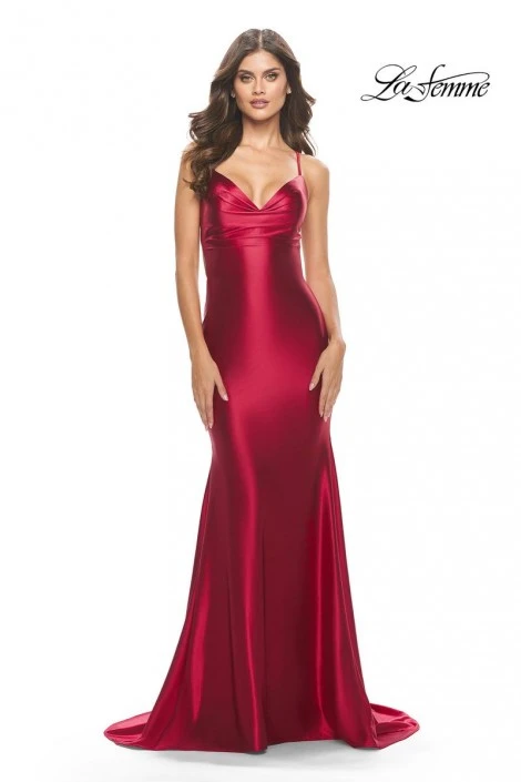 La Femme 31397 Draped V Neck Prom Dress 7 La Femme 31397 Draped V Neck Prom Dress - Image 5