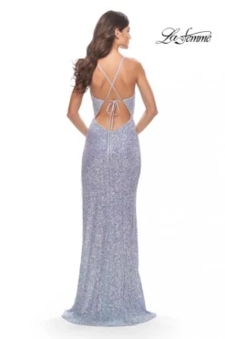 La Femme 31444 Fringe Slit Sequin Prom Dress 10 La Femme 31444 Fringe Slit Sequin Prom Dress -Outlet Prom Dresses Store S23 LF 31444 04 470x705