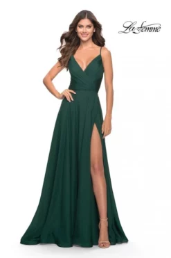 La Femme 31500 Pleated Chiffon A-Line Prom Dress -Outlet Prom Dresses Store S23 LF 31500 03 470x705