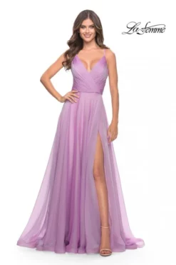 La Femme 31500 Pleated Chiffon A-Line Prom Dress -Outlet Prom Dresses Store S23 LF 31500 05 470x705