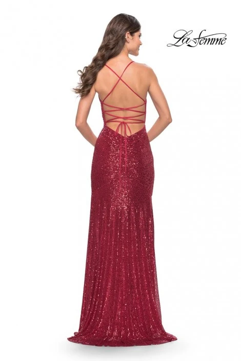La Femme 31508 Sequin Scoop Neck Prom Dress 4 La Femme 31508 Sequin Scoop Neck Prom Dress - Image 2