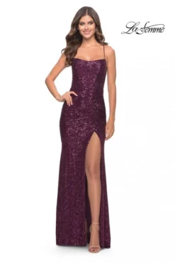 La Femme 31508 Sequin Scoop Neck Prom Dress 9 La Femme 31508 Sequin Scoop Neck Prom Dress -Outlet Prom Dresses Store S23 LF 31508 03 470x705