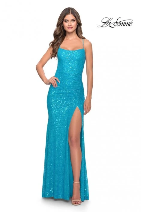 La Femme 31509 High Slit Sequin Prom Dress 7 La Femme 31509 High Slit Sequin Prom Dress - Image 5