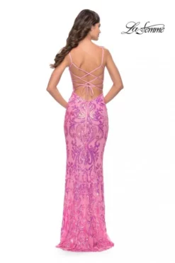 La Femme 31521 Sequin Swirl Print Prom Dress -Outlet Prom Dresses Store S23 LF 31521 02 470x705