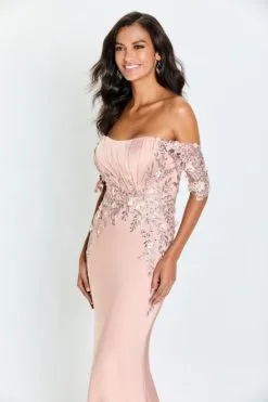 Montage By Mon Cheri Montage M521 Off Shoulder Mothers Gown -Outlet Prom Dresses Store S23 MG M521 03 470x705