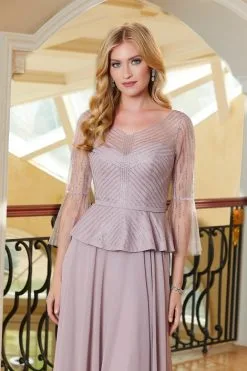 MGNY By Morilee 72706 Graceful Sheer Sleeve MOB Gown -Outlet Prom Dresses Store S23 MGNY 72706 04 470x705