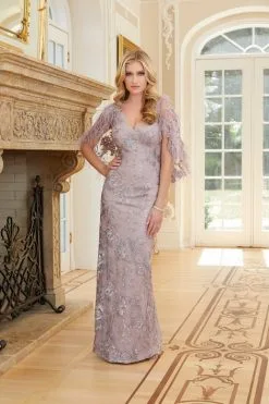 MGNY By Morilee 72730 Breathtaking Feather Capelet Gown -Outlet Prom Dresses Store S23 MGNY 72730 03 470x705