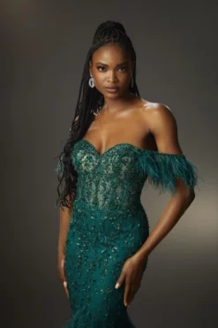 Morilee 48067 Sheer Corset Feather Mermaid Dress 10 Morilee 48067 Sheer Corset Feather Mermaid Dress -Outlet Prom Dresses Store S23 ML 48067 04 470x705