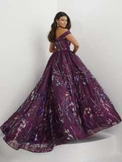 Panoply By House Of Wu Panoply 14128 Off Shoulder Floral Sequin Ball Gown -Outlet Prom Dresses Store S23 PNP 14128 02 529x705