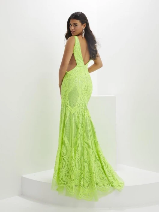 Panoply By House Of Wu Panoply 14142 Neon Sequin Sheer Cutout Gown 4 Panoply By House Of Wu Panoply 14142 Neon Sequin Sheer Cutout Gown - Image 2