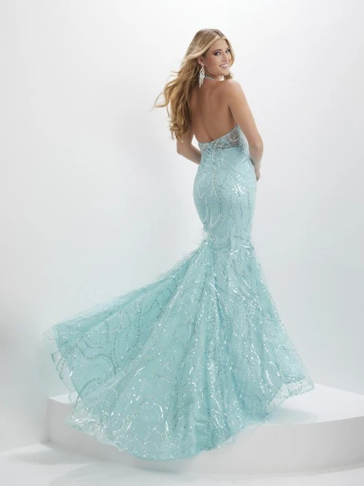 Panoply By House Of Wu Panoply 14144 Sheer Sequin Feather Halter Gown 4 Panoply By House Of Wu Panoply 14144 Sheer Sequin Feather Halter Gown - Image 2