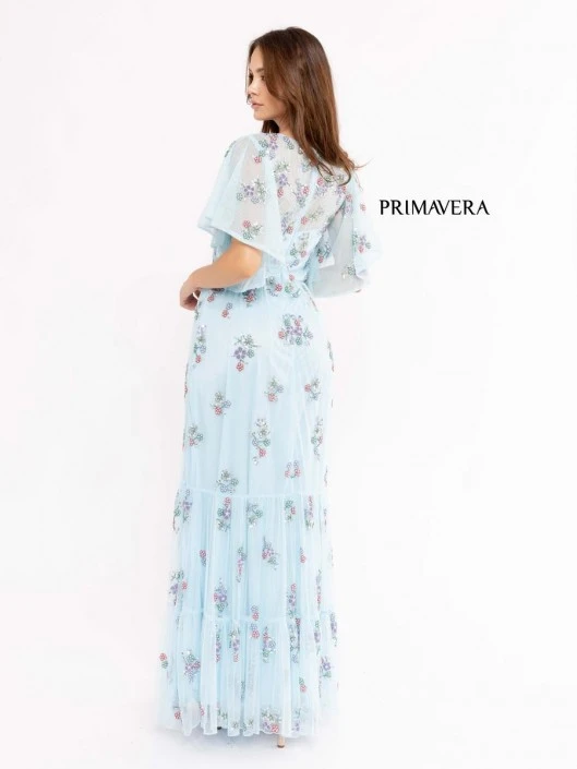Primavera Couture Primavera 13108 Floral Flutter Sleeve Mother Of Bride Dress 4 Primavera Couture Primavera 13108 Floral Flutter Sleeve Mother Of Bride Dress - Image 2