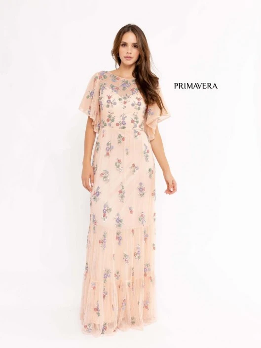 Primavera Couture Primavera 13108 Floral Flutter Sleeve Mother Of Bride Dress 5 Primavera Couture Primavera 13108 Floral Flutter Sleeve Mother Of Bride Dress - Image 3