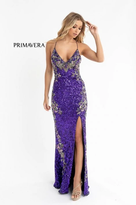 Primavera 3211 Swirl Design Sequin Prom Dress 5 Primavera 3211 Swirl Design Sequin Prom Dress - Image 3
