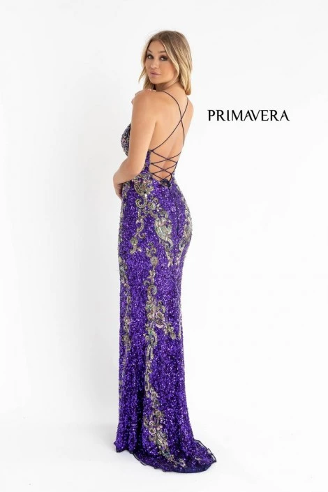 Primavera 3211 Swirl Design Sequin Prom Dress 6 Primavera 3211 Swirl Design Sequin Prom Dress - Image 4