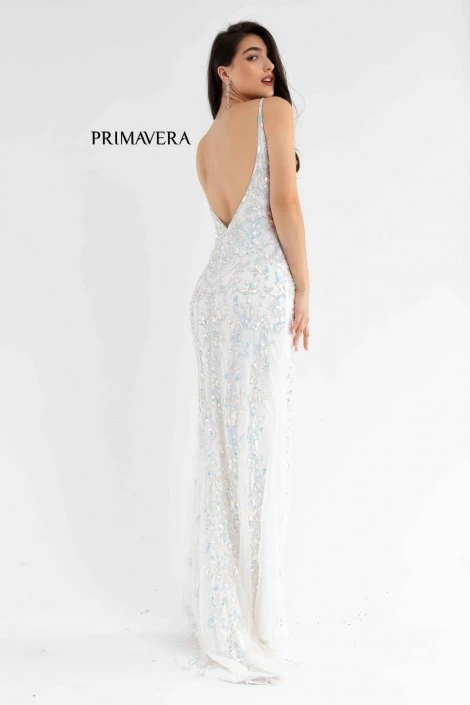 Primavera 3749 Beaded Open Back Prom Dress 4 Primavera 3749 Beaded Open Back Prom Dress - Image 2