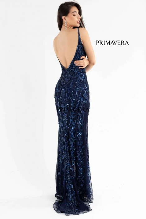 Primavera 3749 Beaded Open Back Prom Dress 6 Primavera 3749 Beaded Open Back Prom Dress - Image 4