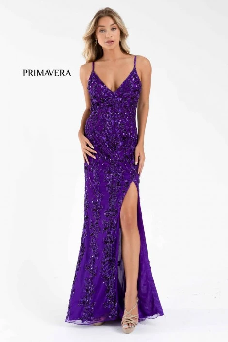 Primavera 3749 Beaded Open Back Prom Dress 7 Primavera 3749 Beaded Open Back Prom Dress - Image 5