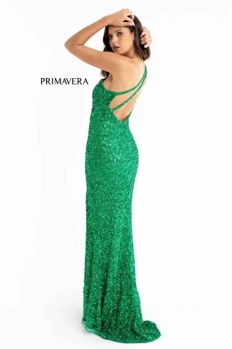 Primavera 3761 One Shoulder Beaded Prom Dress 4 Primavera 3761 One Shoulder Beaded Prom Dress - Image 2