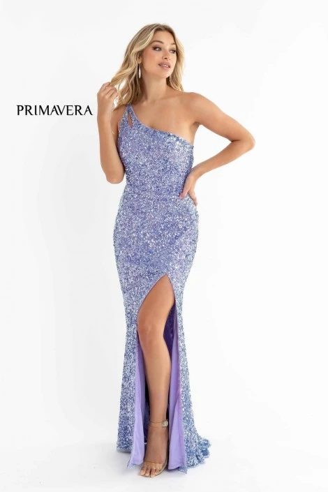 Primavera 3761 One Shoulder Beaded Prom Dress 5 Primavera 3761 One Shoulder Beaded Prom Dress - Image 3