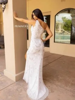 Primavera 3915 One Shoulder Floral Beaded Gown -Outlet Prom Dresses Store S23 PR 3915 04 529x705