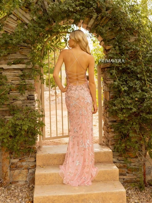 Primavera 3920 Sequin Lace Up Back Prom Dress 4 Primavera 3920 Sequin Lace Up Back Prom Dress - Image 2