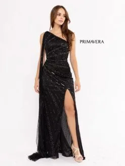 Primavera 3956 Beaded One Shoulder Gown With Float -Outlet Prom Dresses Store S23 PR 3956 05 529x705