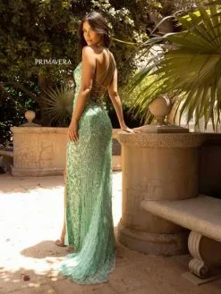 Primavera 3965 Lace Up Back Beaded Prom Dress 10 Primavera 3965 Lace Up Back Beaded Prom Dress -Outlet Prom Dresses Store S23 PR 3965 04 529x705