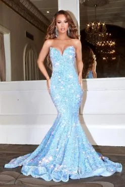 Portia & Scarlett Portia And Scarlett PS21208 Sequin Mermaid Prom Dress -Outlet Prom Dresses Store S23 PS PS21208 05 470x705