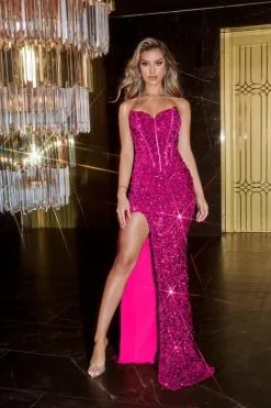 Portia & Scarlett Portia And Scarlett PS22510 Sequin Corset Prom Dress -Outlet Prom Dresses Store S23 PS PS22510 05 470x705