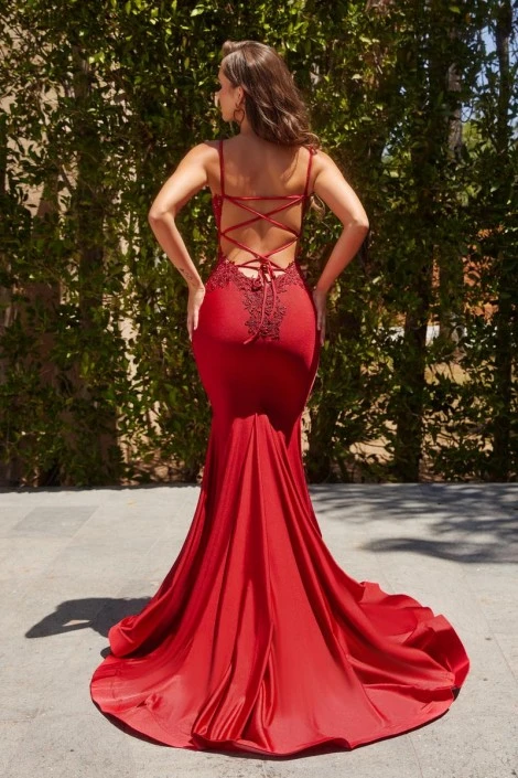 Portia & Scarlett Portia And Scarlett PS22641 Lace Up Back Prom Dress 4 Portia & Scarlett Portia And Scarlett PS22641 Lace Up Back Prom Dress - Image 2