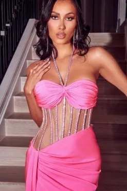 Portia & Scarlett Portia And Scarlett PS23341 Sheer Corset Prom Dress -Outlet Prom Dresses Store S23 PS PS23341 03 470x705