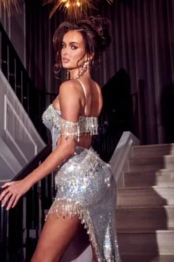 Portia & Scarlett Portia And Scarlett PS23347 Fringe Sequin Prom Dress 8 Portia & Scarlett Portia And Scarlett PS23347 Fringe Sequin Prom Dress -Outlet Prom Dresses Store S23 PS PS23347 02 470x705