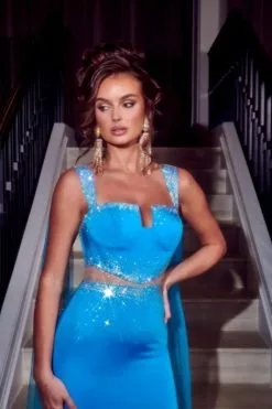 Portia & Scarlett Portia And Scarlett PS23351 Prom Dress With Sheer Drapes 7 Portia & Scarlett Portia And Scarlett PS23351 Prom Dress With Sheer Drapes -Outlet Prom Dresses Store S23 PS PS23351 03 470x705