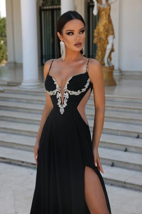 Portia & Scarlett Portia And Scarlett PS23421 Sheer Side A-Line Gown 4 Portia & Scarlett Portia And Scarlett PS23421 Sheer Side A-Line Gown - Image 2