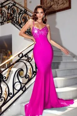 Portia & Scarlett Portia And Scarlett PS23499 Scoop Back Prom Dress -Outlet Prom Dresses Store S23 PS PS23499 03 470x705