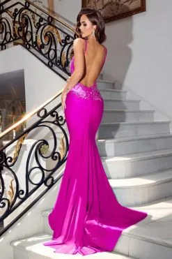 Portia & Scarlett Portia And Scarlett PS23499 Scoop Back Prom Dress -Outlet Prom Dresses Store S23 PS PS23499 04 470x705