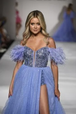 Sherri Hill 55361 Whimsical Feather Sleeve Gown -Outlet Prom Dresses Store S23 SH 55361 02 470x705