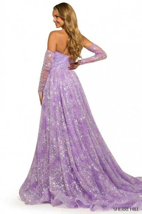 Sherri Hill 55385 Sequin Lace Gown With Overskirt 4 Sherri Hill 55385 Sequin Lace Gown With Overskirt - Image 2