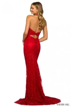 Sherri Hill 55392 Sequin Lace Halter Prom Gown -Outlet Prom Dresses Store S23 SH 55392 02 470x705