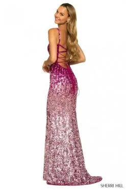 Sherri Hill 55407 Strappy Back Ombre Sequin Gown 5 Sherri Hill 55407 Strappy Back Ombre Sequin Gown -Outlet Prom Dresses Store S23 SH 55407 02 470x705