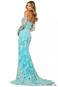 Sherri Hill 55425 Sparkling Gown With Removable Sleeves -Outlet Prom Dresses Store S23 SH 55425 02 470x705