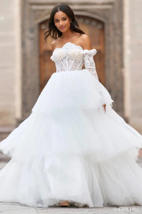 Sherri Hill 55437 Ballgown With Removable Sleeves 5 Sherri Hill 55437 Ballgown With Removable Sleeves - Image 3