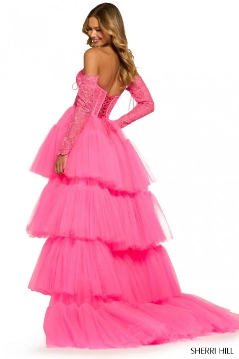 Sherri Hill 55453 Tiered Ruffle High Low Gown 4 Sherri Hill 55453 Tiered Ruffle High Low Gown - Image 2