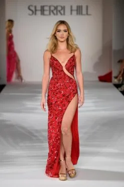 Sherri Hill 55458 Cutout High Slit Sequin Gown -Outlet Prom Dresses Store S23 SH 55458 03 470x705