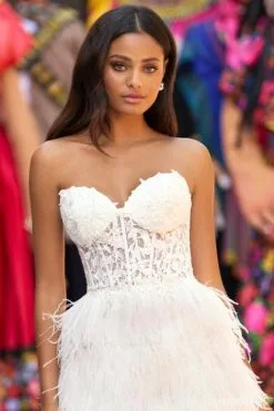 Sherri Hill 55472 Luxurious Feather Skirt Gown -Outlet Prom Dresses Store S23 SH 55472 03 470x705