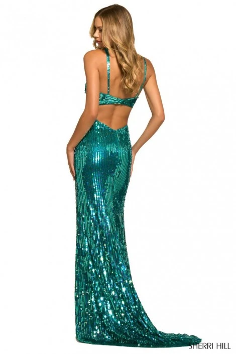 Sherri Hill 55511 Trendy Cutout Sequin Prom Gown 4 Sherri Hill 55511 Trendy Cutout Sequin Prom Gown - Image 2